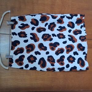 LNC Talbots Cotton Textured Pencil Skirt Womens size 4 Animal Print Fully Lined